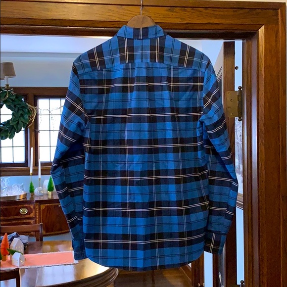 J. Crew Slim Fit Blue Plaid Oxford Comfy Shirt - Picture 2 of 4